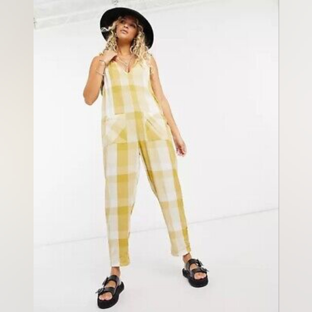 Free People Don't You Want This Gingham Jumpsuit